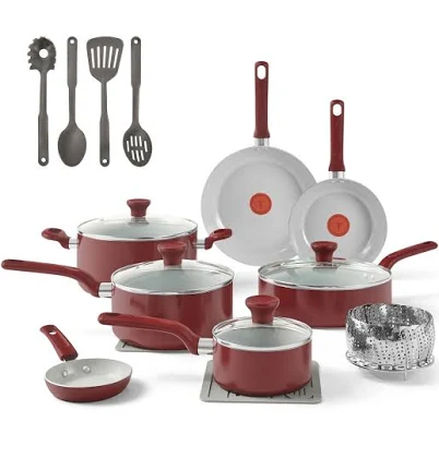 T-fal 18 Piece Ceramic Nonstick Cookware Set