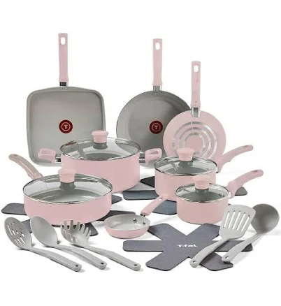 T-Fal Refresh Ceramic Non Stick Cookware Set 20 Piece
