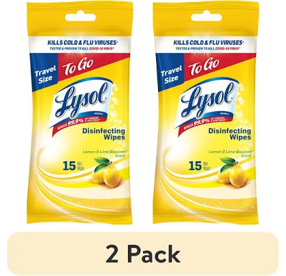 Lysol Disinfecting Wipes Lemon Lime Blossom 15 Count