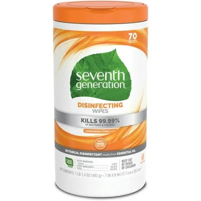 Seventh Generation Botanical Disinfecting Wipes 7 x 8 70 Count (6/Carton)