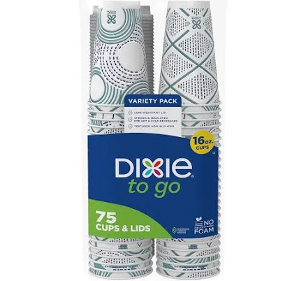 Dixie To Go 12 oz. Paper Cup with Leak-Resistant Lid