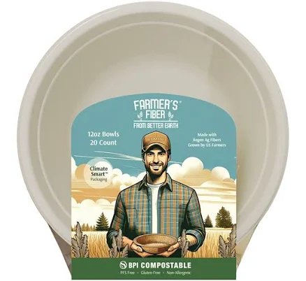 Farmers Fiber Compostable Round Bowl