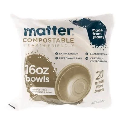 Matter Compostable Fiber Disposable Bowls