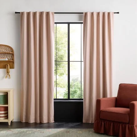 Sharland England French Ticking Stripe Blackout Curtain Panel