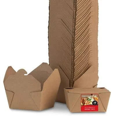 Stock Your Home Microwaveable Kraft Brown Take Out Food Containers