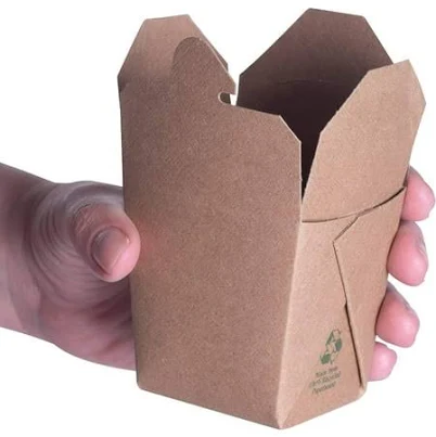 Avant Grub 100% Recyclable 8oz Brown Chinese Take Out Boxes 50pk. Leakproof Greaseproof To