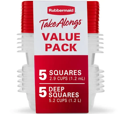 Rubbermaid TakeAlongs Food Storage Containers 10 Piece Set