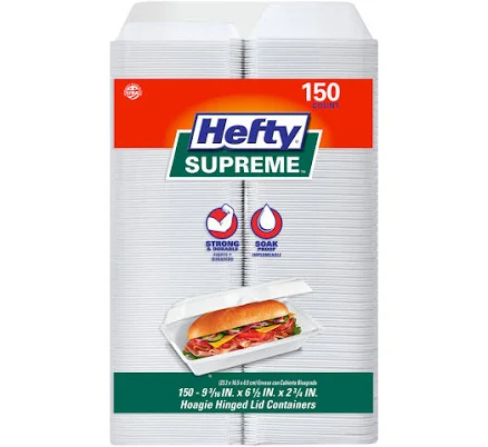 Hefty Hoagie Hinged Lid Containers