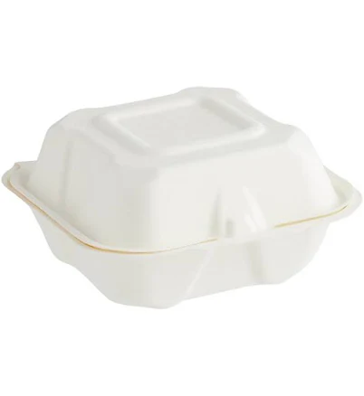 Fabri-Kal Greenware 9" x 6" 1-Compartment Plant Fiber Blend Hinged Container 9509821