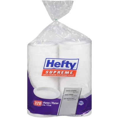 Hefty Supreme Foam Plates 6" 320 Count
