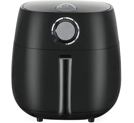 Emerald SM-AIR-1818 4.2 Qt. 1800-Watt Black Air Fryer with Double Ceramic Basket and Pan Set and Rapid Air Technology