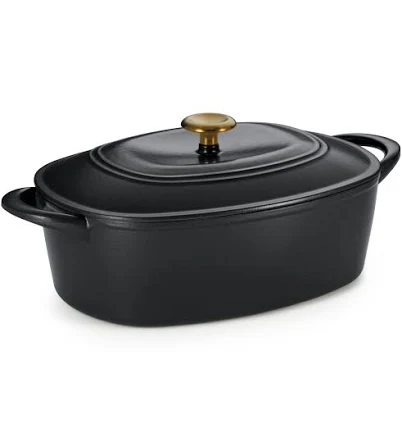 Tramontina 7-Quart Gourmet Cast Iron Covered Oval Dutch Oven