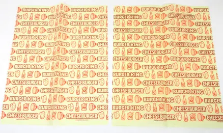 Burger King Sandwich Wrapper Cheeseburger Lot Of 2 Vtg 70s Food