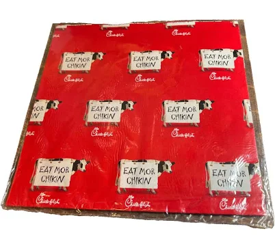 Chick-fil-A ~ EAT MOR CHIKIN Gift Wrap 10" x 10"