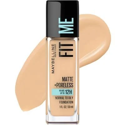 Maybelline Fit Me Matte + Poreless Oil Free Liquid Foundation - 1 fl oz - 128 Warm Nude - 1 fl oz