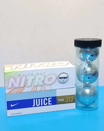9-pack Golf Balls; Chromax Metallic, Nike Juice Plus 312, & Nitro