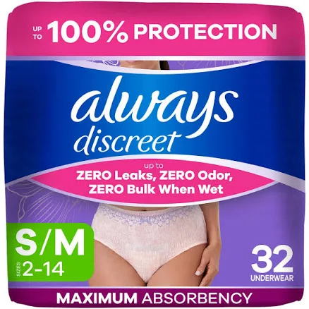 Always Discreet Women's Maximum Incontinence Underwear