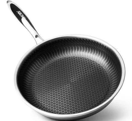 AROMA 10-Inch Stainless Steel Nonstick Ceramic Frying Pan