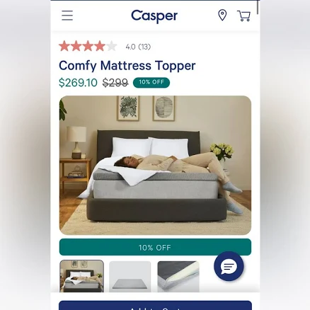 Casper Sleep Comfy Mattress Topper