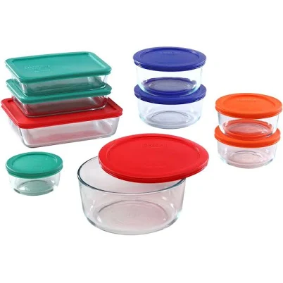 PYREX 18-Piece Clear Glass Food Storage Container Set