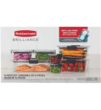 Rubbermaid Brilliance StainShield Plastic Food Storage Containers
