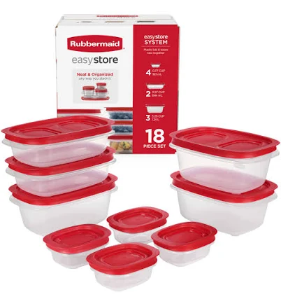 Rubbermaid EasyStore Medium Rectangle Containers 18-Piece Set