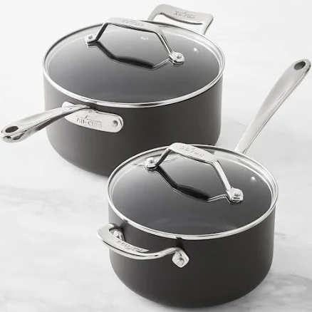 All-Clad Essentials Nonstick Hard Anodized Sauce Pan Set