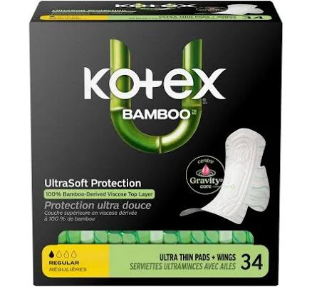 U by Kotex Bamboo Ultra Thin Pads with Wings