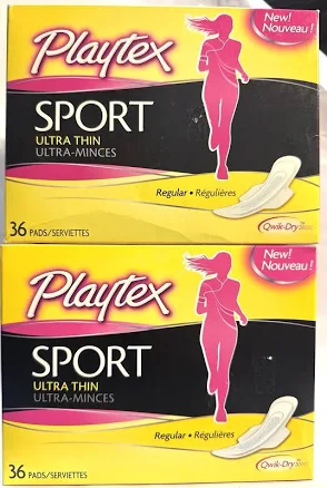 Playtex Sport Ultra Thin Regular Qwik Dry 72 Total Pads