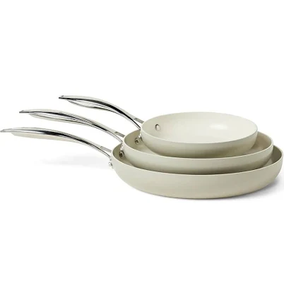 Amazon Basics Ceramic Nonstick Cookware 3-Piece Frying Set
