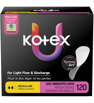 Kotex Regular Liners 120ct