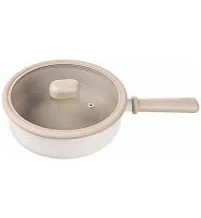 Neoflam Granite Frying Pan With Glass Lid , 24 cm - Off White
