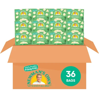 Newman's Own Microwave Popcorn Touch of Butter Kosher Made with Whole Grain Popcorn