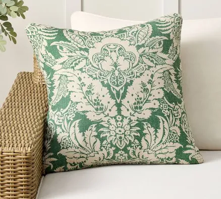 Pottery Barn Zuri Damask Print Outdoor Pillow