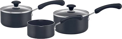 Prestige Diamond Shield Non-Stick 3 Piece pan Set-milkpan, 16 and 18cm saucepans, Aluminium