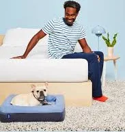 Casper Sleep Dog Bed, Plush Memory Foam, Small, Blue - High-visibility reflective stair tape, Up to 50% Off and Free Shipping