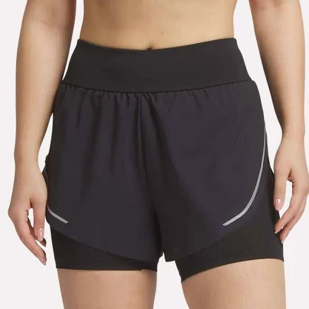 Reebok Women's Lux Metallic 2-In-1 Running Shorts