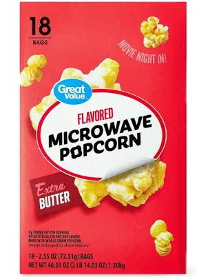 Great Value Extra Butter Flavored Microwave Popcorn