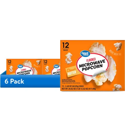 Great Value Classic Butter Flavored Microwave Popcorn