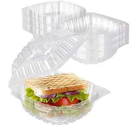 Stock Your Home Plastic 5 x 5 Inch Clamshell Takeout