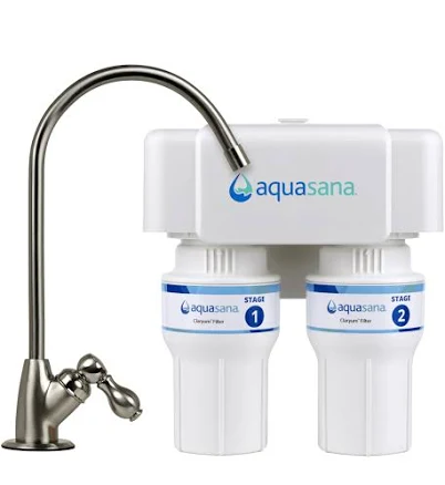 Aquasana Under Sink Water Filter 2-Stage Filtration Reduces up to 99.99% of Pfas