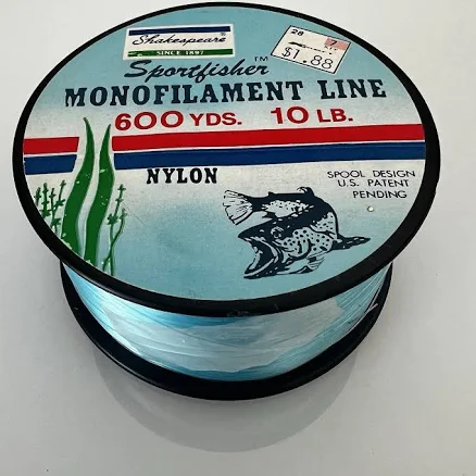Vintage Shakespeare Sportfisher Monofilament Fishing Line 300 Yds 10
