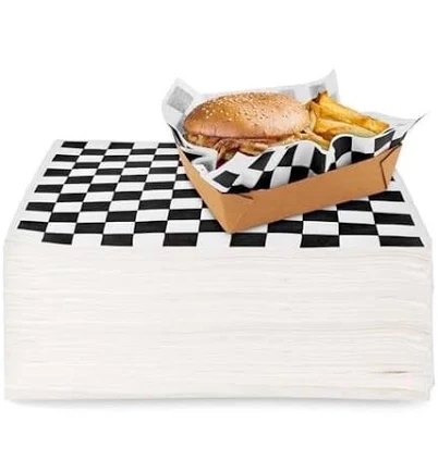 Stock Your Home Deli Paper Sheets 12 Inch Checkered Wrapping Paper Grease Resistant for Concession Fast Food Liners