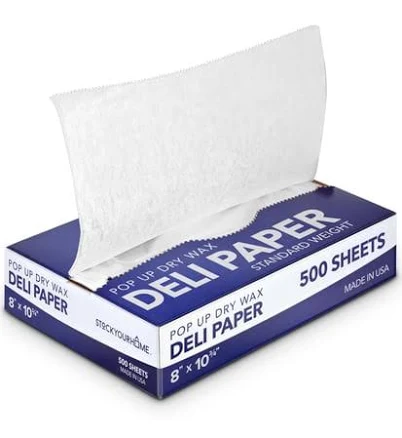 Stock Your Home Pre-Cut Deli Wax Paper Sheets Heavy Duty Pop Up Dry Wax Sheets for Restaurant