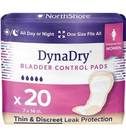 NorthShore DynaDry Bladder Control Incontinence Pads for Women - 7" x 14"