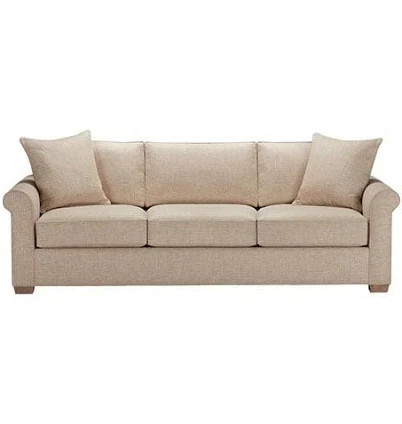 Ethan Allen Spencer Roll-Arm Sofa Blue/Brown/Coral