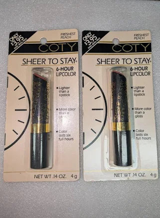 Coty Sheer To Stay 6 Hr LipColor Lipstick FRESHEST PEACH