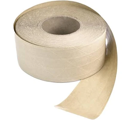 FixtureDisplays Water Activated Reinforced Kraft Paper Tape DIY Sealing 3” Wide 150‘ 1.5“ Core