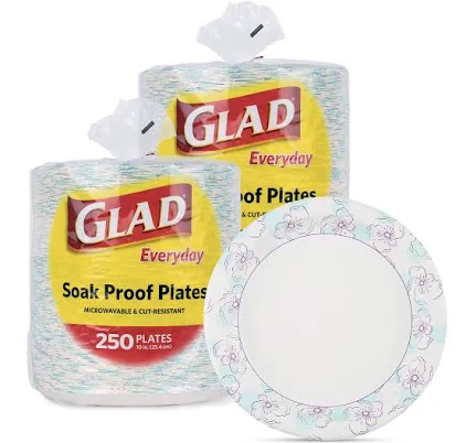 Glad Round Disposable Paper Plates