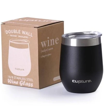 Cupture Stemless Wine Tumblers 12 oz Vacuum Insulated Mug with Lids